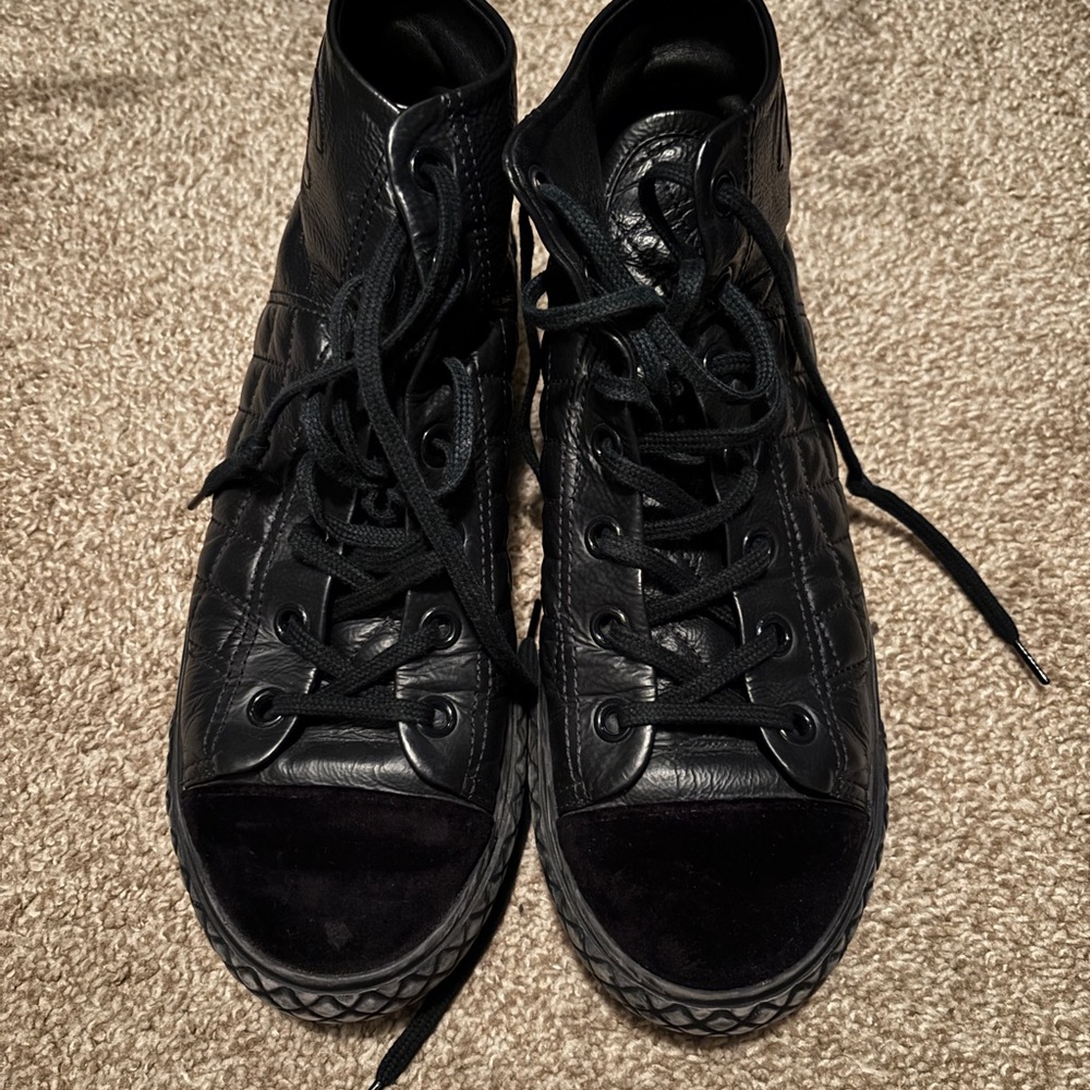 CHANEL Black High-Top Sneakers